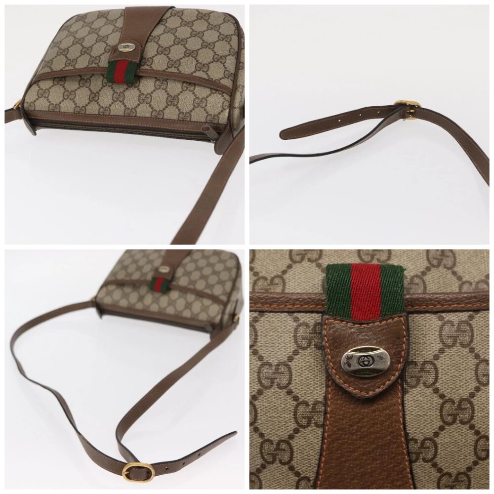 GUCCI GG Supreme Web Sherry Line Shoulder Bag PVC Beige 89 02 032 Auth BA8620 - Picture 16 of 16